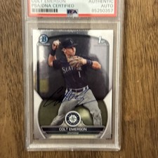 Colt Emerson Autographed Bowman Chrome Draft #BDC42  Mariners PSA CERTIFIED