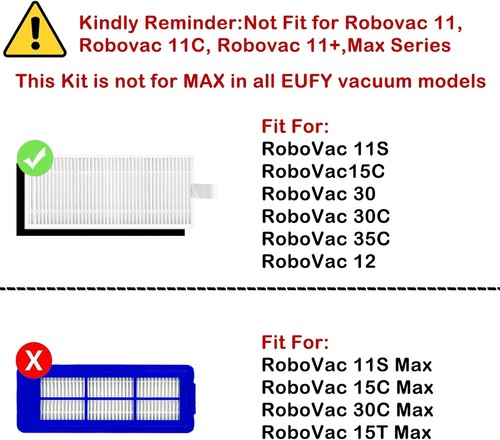 Replacement Parts Kit For Eufy RoboVac 11S RoboVac 15T 30 30C 15C Vacuum Cleaner - Picture 2 of 12