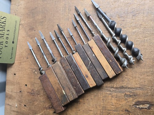 Woodworking Auger Bit Set - A Fine Set Of Mixed Brands Upto 1" Russel Jennings - Picture 5 of 16