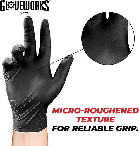 Black Nitrile Gloves Disposable Latex Free, 5 Mil Industrial, for Mechanic, Clea - Picture 4 of 12