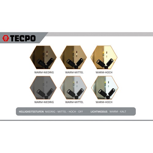 TECPO DUO LED BAUSTRAHLER 5000 LUMEN KABELLOS AKKU ARBEITSSTRAHLER mit STATIV - Bild 5 von 6