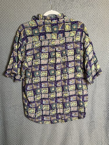 City Streets M Retro Print 80s/90s Button-up Shirt Funky-Fresh Style - Picture 8 of 8