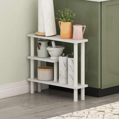 Furinno Turn-N-Tube Slim Space Saving Storage Rack in White/White - Bild 6 von 6