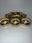 Set of 8 Solid Brass Napkin Rings Ornate Trim Table Setting Decor 1”Hx1.5”W