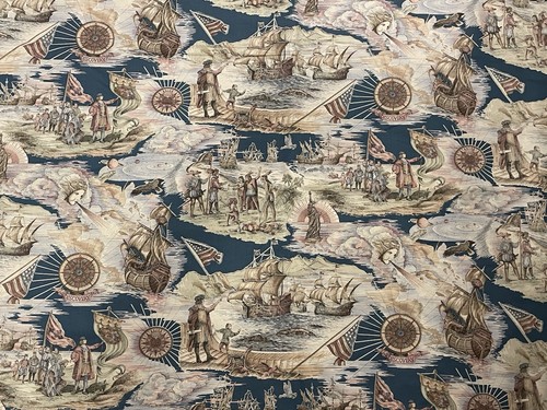 4 Yards Cotton Fabric “Discovery 1492” Commemorative Design Jinny Beyer for RJR - Picture 2 of 14
