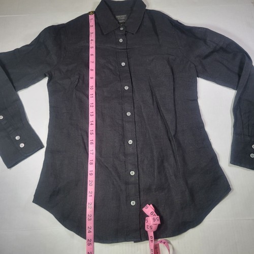 J.Crew Baird McNutt Petite Black Irish Linen Long-Sleeve Button-Down Shirt Gr. S - Bild 4 von 8