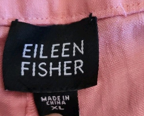 EILEEN FISHER SPRING LINEN WIDE LEG CARGO TROUSER CORAL PINK XL NWT - Picture 15 of 16