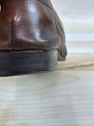 Zapatos de vestir mocasines de cuero marrón 8,5 W Bragano English becerro para hombre hechos en Italia - Imagen 12 de 13