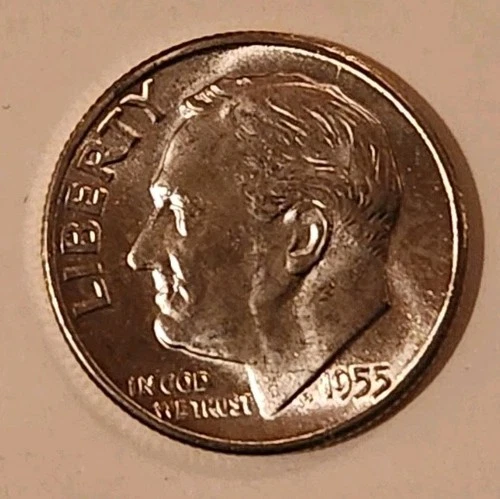 1955 S Roosevelt Dime Uncirculated 90% Silver