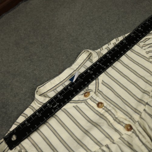 Old Navy 100% Cotton Stripe Shirt Long Balloon Sleeve 1/2 Button Cottage White S - Picture 12 of 21