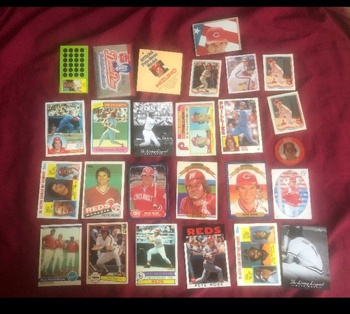 Pete Rose Menge (26) Baseball Karten + Oddball Cincinnati Reds
