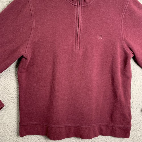 Brooks Brothers Sweatshirt Mens Large 1818 Pullover 1/2 Zip Activewear Maroon - Bild 4 von 14