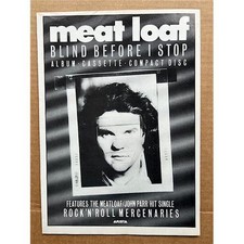 Listing image for MEAT LOAF BLIND BEFORE I STOP MEMORABILIA Original music press advert from 1986