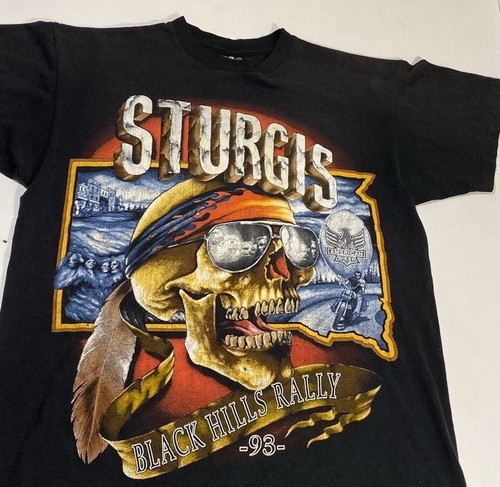 1993 Sturgis 3D Emblem Totenkopf T-Shirt - Bild 1 von 5