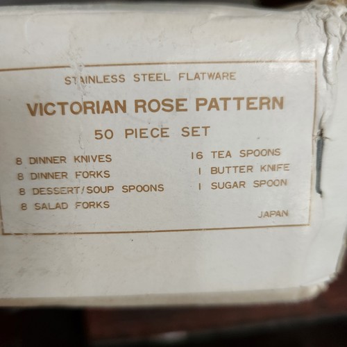 Vtg VICTORIAN ROSE Flatware 8 place settings Mid Century NEW MIB J C Penney - Picture 19 of 19