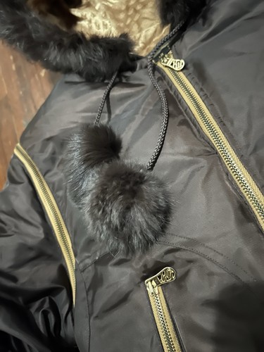 ROCAWEAR Womens Size Large Puffer Feather Down Jacket Fur Y2K HipHop Vintage - Picture 2 of 10