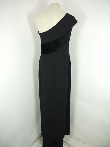 Pianoforte Max Mara Dress Black One Shoulder Maxi Evening Gown Size UK 12 - Picture 6 of 12