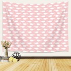 Whale Patterned Pink Wall Hanging Tapestry Blankets with Coastal Vibe