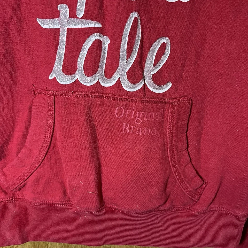 Aeropostale Niñas Pullover Sudadera con Capucha Talla M Rojo Plata Brillo Logo Foto 3 de 4