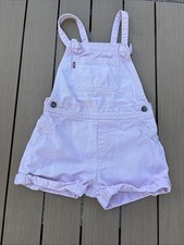 Levi's Girls' Pink Cotton Shortall,, Size 6X Overalls