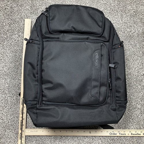 eBags Backpack Professional Slim Laptop Weekender Solid Black Travel Bag - Photo 7/8