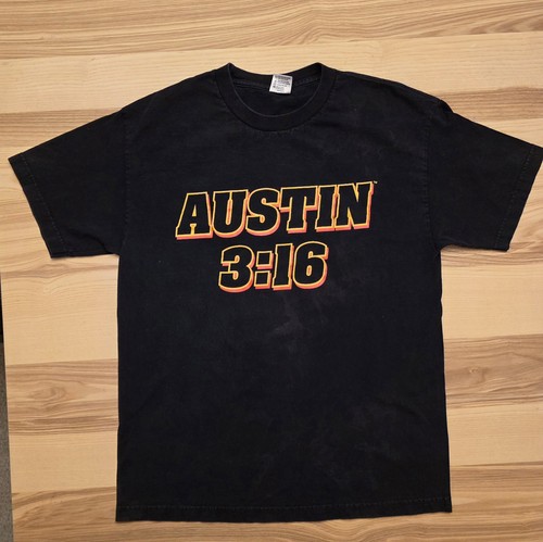 Vintage VTG 2000 WWE Stone Cold Steve Austin 3:16 Red Flaming Skull L T-Shirt - Picture 2 of 10