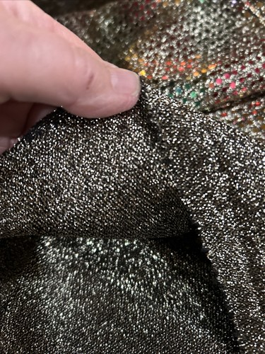 2 Yards 44/45” Gold With Multi Color Sequin Material - Picture 7 of 10