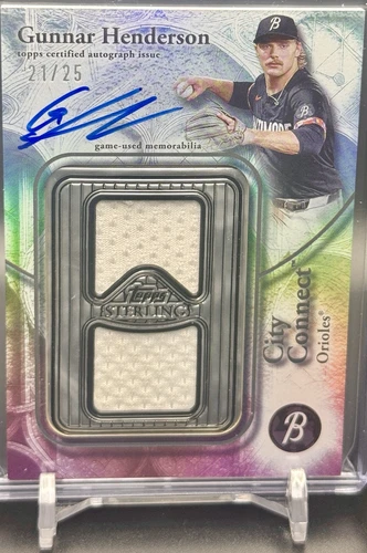 Gunnar Henderson 2025 Topps Sterling CITY CONNECT GAME USED PATCH AUTO SP /25