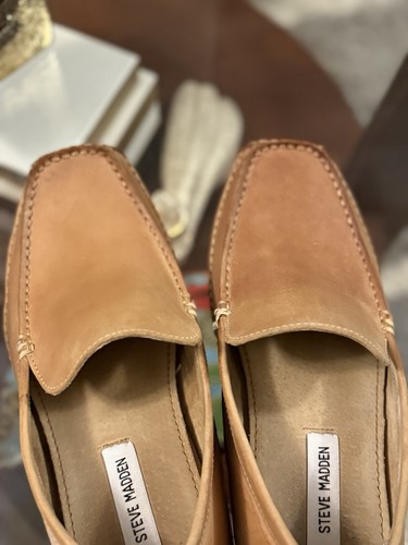 Steve Madden Mens Novo Driving Loafer Shoes Brown Leather Slip-On Moc Toe Sz 9 - Picture 8 of 9
