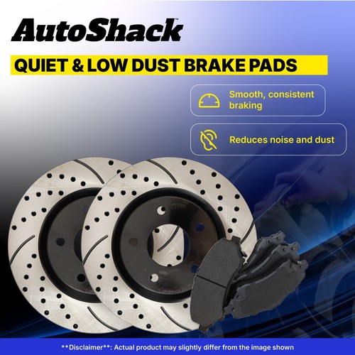 Front Drilled Disc Rotors Black Ceramic Brake Pads for Nissan Murano - Picture 6 of 7