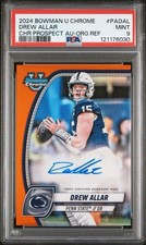 2024 Bowman U Chrome Drew Allar Orange Refractor Auto #'d /25 - PSA 9 MINT