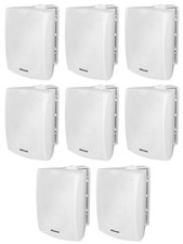8 Rockville WET-5W 70V 5.25" IPX55 White Commercial Indoor/Outdoor Wall Speakers