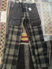 Filson 100% Wool Mackinaw Hunting Pants NWT 34 x 34 Otter Green Black Plaid $445