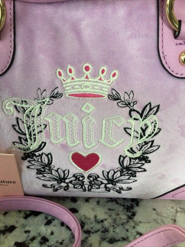 Juicy Couture Fondant Pink Heritage Bowler Crossbody Bag with Heart Charm NWT - Picture 4 of 9