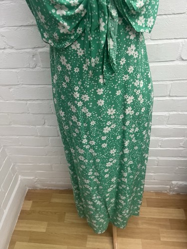 New New Look Dress UK 18 Green White Floral Midi Long Strappy Holiday Travel - Bild 3 von 8