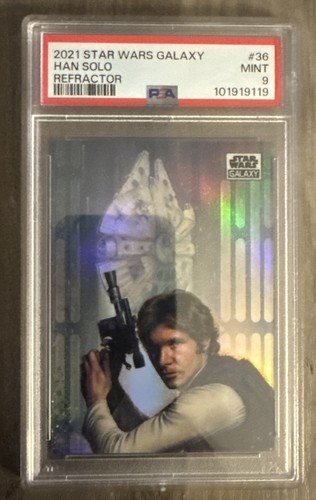 2021 Star Wars Galaxy Han Solo Refractor #36 PSA 9