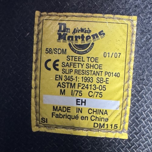 Dr Martens Safety Shoes Size UK 10 Black Leather DM115 Steel Toe Scuffed - Picture 8 of 18