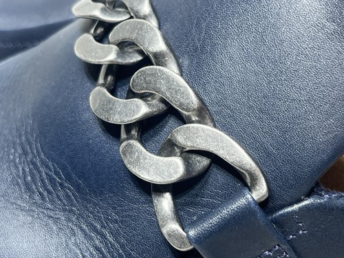 Vionic Georgie Shoe Navy Napa Leather Mule Womens 7.5 Loafer Arch Support - Picture 4 of 10