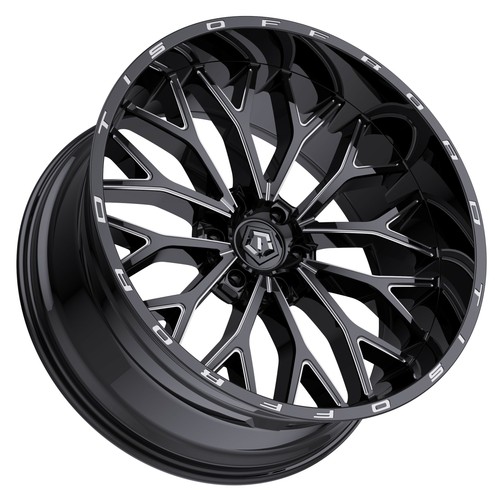 20" TIS 565BM Gloss Black Milled Accents 20x9 Wheel 6x135 18mm For Ford Lincoln - Bild 2 von 7