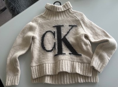 Calvin Klein, Strickpullover, Rollkragenpullover, creme, Gr. S (-)