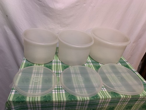 ❤️3 Vintage transparente Tupperware Verschluss Behälter mit Deckel Kanister Set - Bild 2 von 23