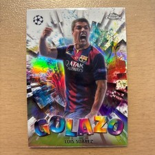 Luis Suarez Topps Chrome UCC FC Barcelona Golazo Card UEFA Champions Used