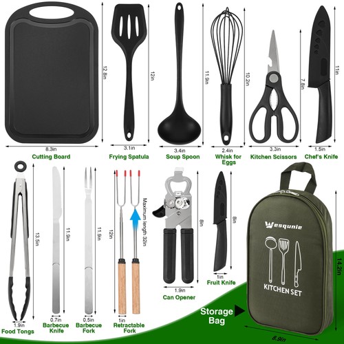 Camping Essentials Cookware Cooking Utensils Set - Portable Camp Kitchen Mess... - Picture 5 of 6