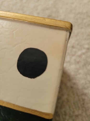 Caja de pañuelos Mackenzie Childs cubierta lunares lunares boutique negro crema cuadrado - Imagen 4 de 14