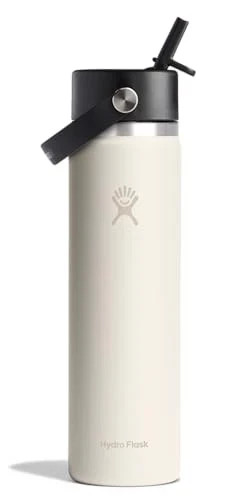 Hydro Flask 24oz Wide Mouth Flex Strohhalm Trinkflasche ELFENBEIN