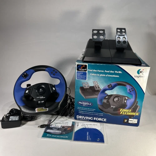 PlayStation 2 Logitech Driving Force Feedback Racing Steering Wheel & Pedals PS2