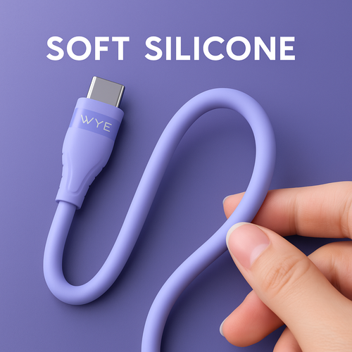 3A USB-C to USB-C 60W Charging Cable 1M | Soft Silicone Lead for Android iPad - Picture 5 of 24