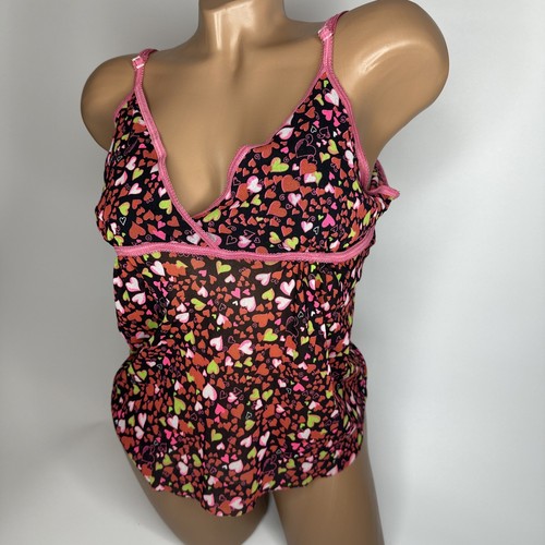 Kookai Y2K Sheer Mesh Heart Print Cami Top 2 Coquette McBling Emo Fairycore S - Bild 9 von 9