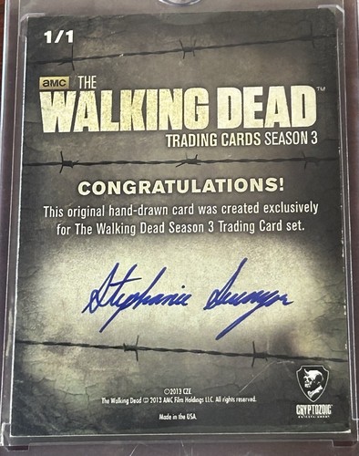 The Walking Dead 2013 Trading Cards Hand Drawn Artist Signed Sketch Card By S.S - Picture 15 of 18