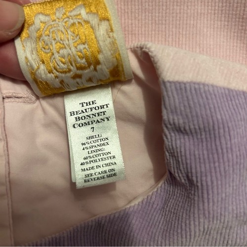 Beaufort Bonnet Girls Pink & Purple Corduroy & Navy Floral Dress Sz 7 8 Medium - Picture 4 of 10